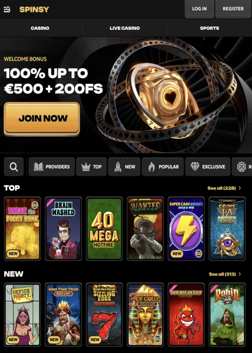 >Spinsy Casino Online